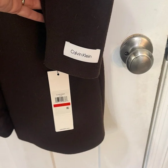 Calvin Klein Chocolate Brown Overcoat - Picture 8 of 8